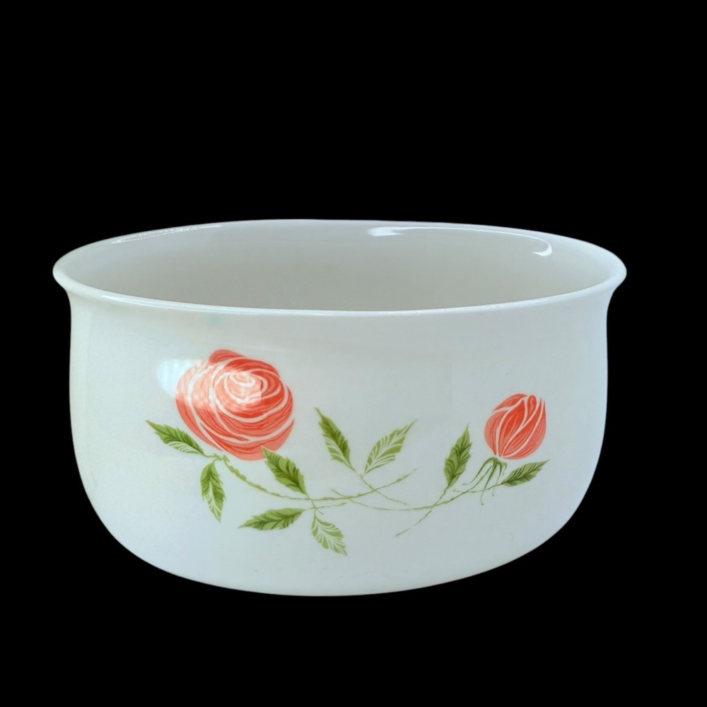 Vtg 50sPink A Dilly Franciscan Whitestone Ware Pink Rose Handled Oval Gravy Boat